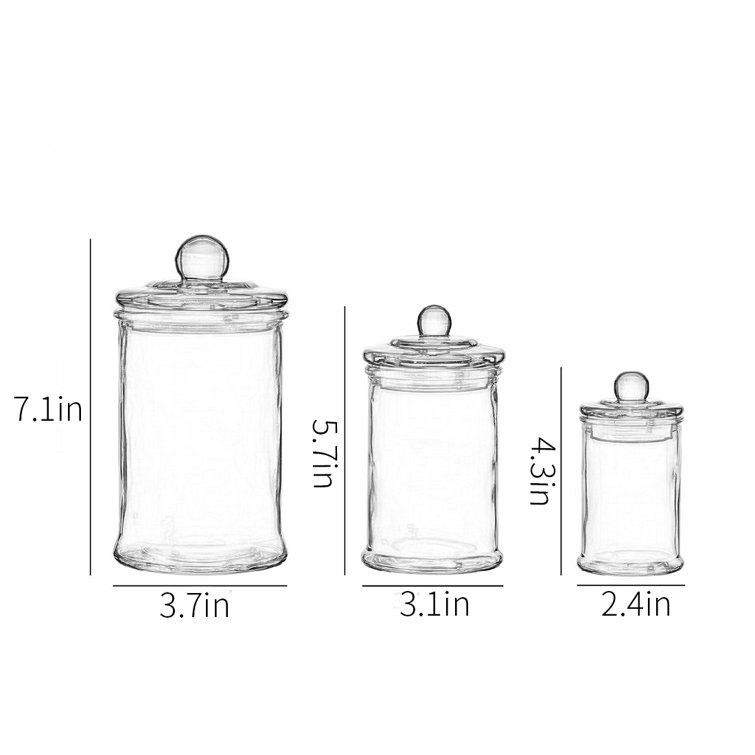 House of Hampton® Jainee 3 Piece Glass Bathroom Storage Container Set